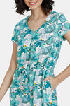 Zivame Blotched Bloom Woven Mid Length Nightdress - Florida Key — thumbnail 5